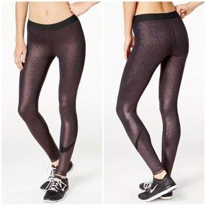 Nike Pro Cool Tight Fit Sparkle Dri Fit Mid-Waist Pull On Leggings Silver Medium